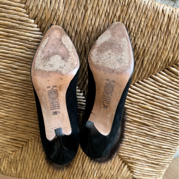 BALLY Black Leather Fur Trim Ankle Boots Made in Italy Designer Luxury Classic - Picture 9 of 12